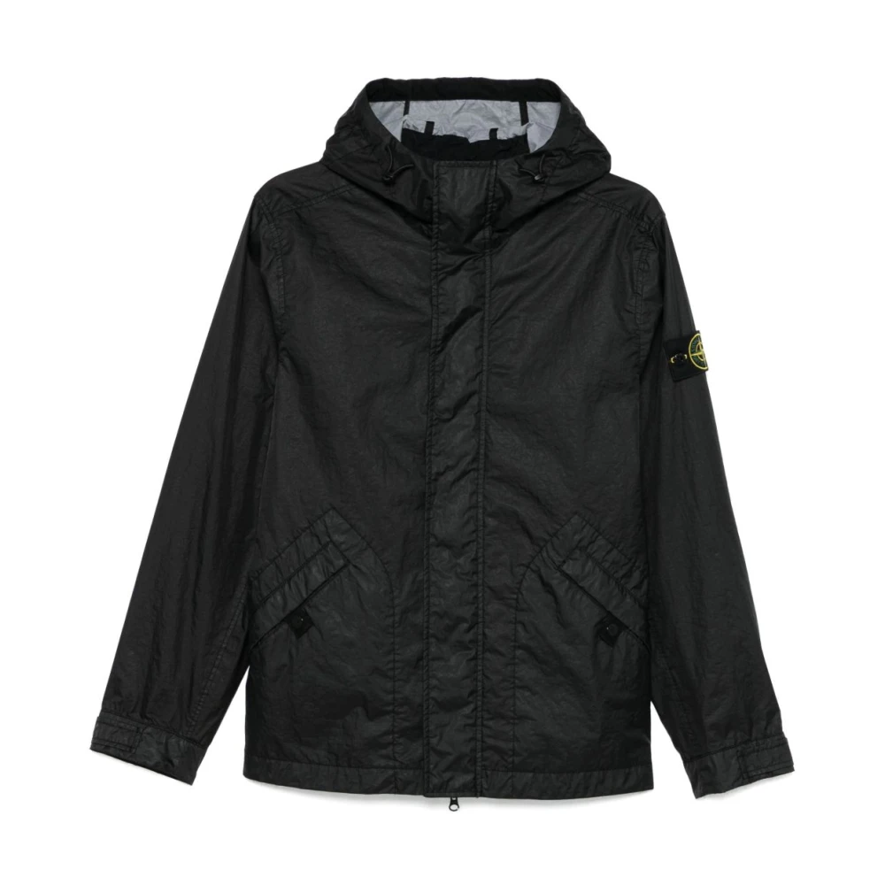 Stone Island Zwarte Jassen voor Mannen Black Heren