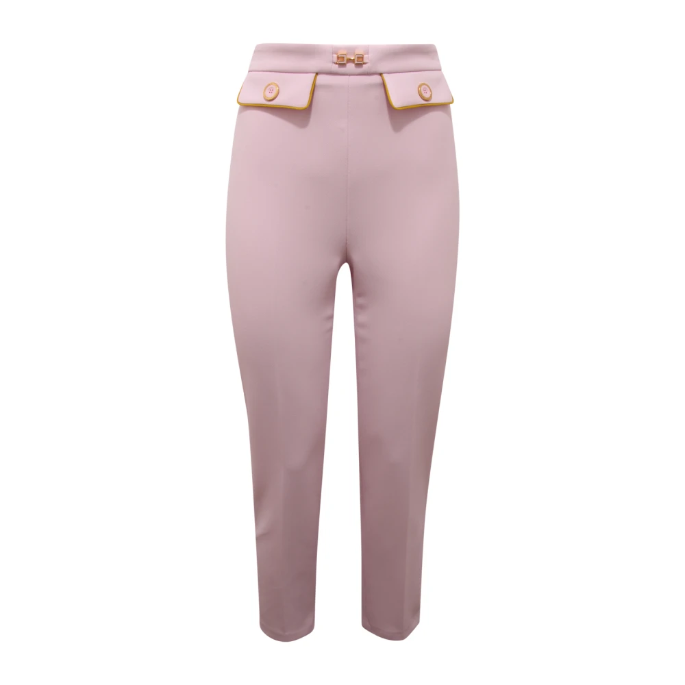 Elisabetta Franchi Pink Slim-Fit Trousers, Female, Xs, Pa-T71-51E2 Slim-Fit Trousers