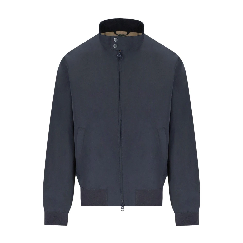 Barbour Blue Bomber Jackets, Male, M, Navy Casual Jacket With Zip Closure