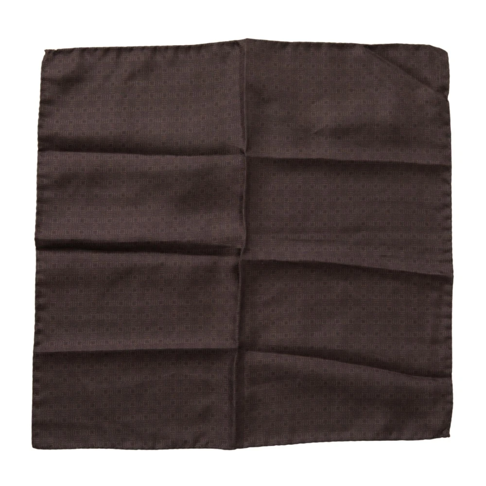 Dolce & Gabbana Men's Brown Patterned Silk Handkerchief Scarf