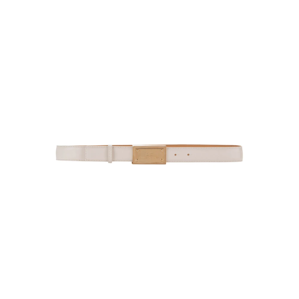 Elisabetta Franchi White Belts, Female, Xl, Embossed Belt