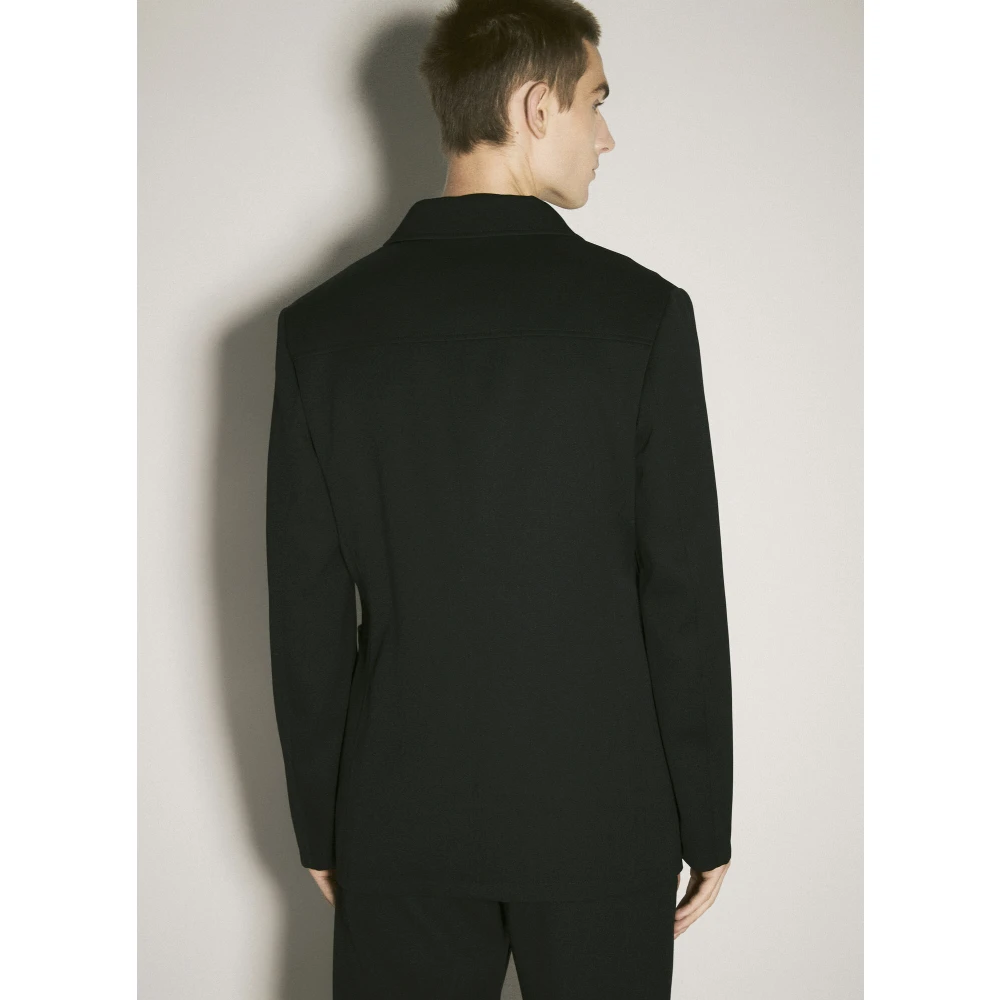 Lanvin Wollen Twill Multi-Pocket Jas Black Heren