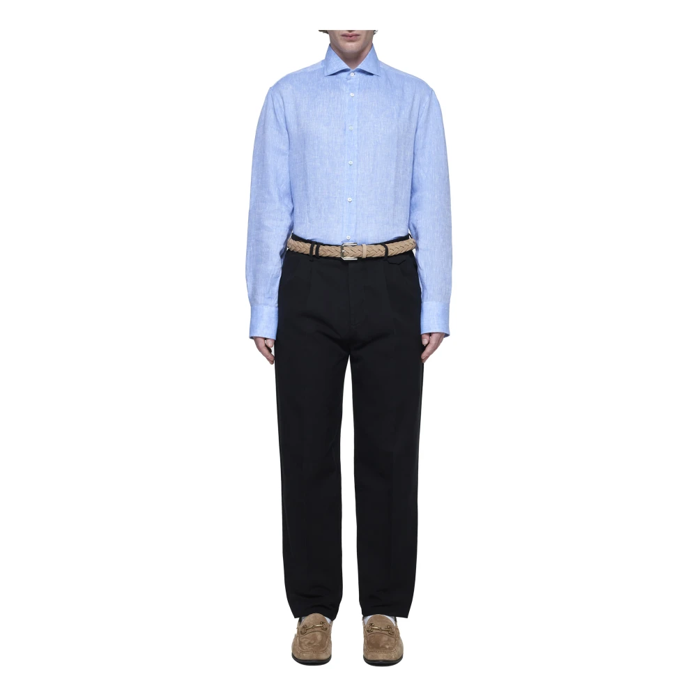 BRUNELLO CUCINELLI Zwarte Katoenen Broek met Voorflapzak Black Heren