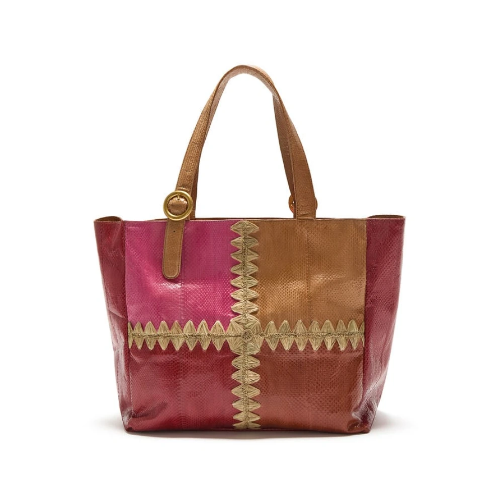 Maliparmi Donna Rosa - Patchwork Thread Shopping Bag - Bags - One Size