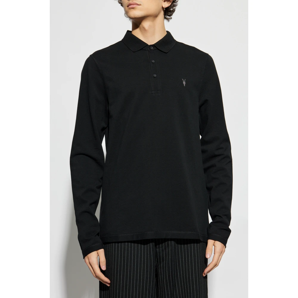 AllSaints Lange mouw polo Reform Black Heren