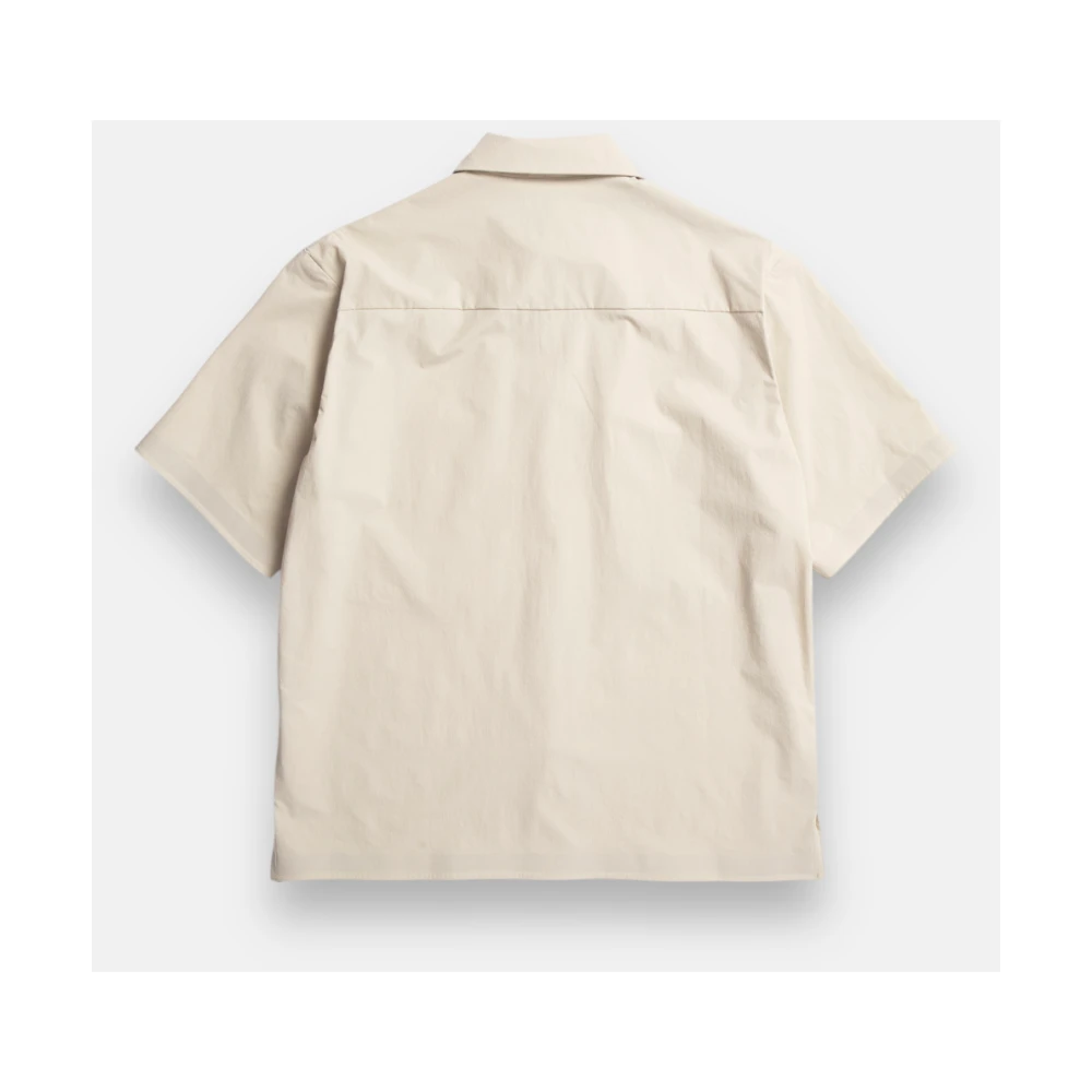 Norse Projects Licht Reizen Korte Mouw Casual Shirt Beige Heren