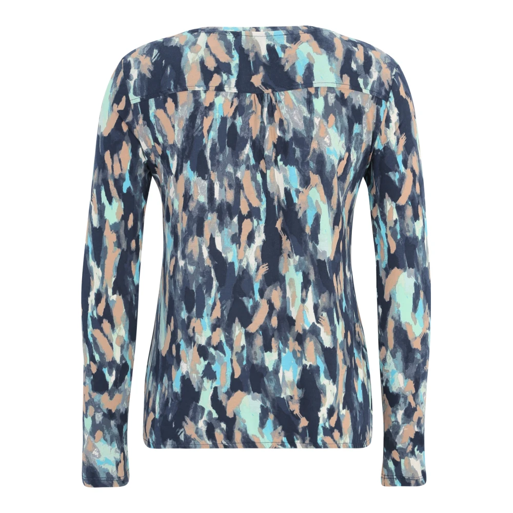 Betty & Co Blouse shirt met elastische tailleband Multicolor Dames