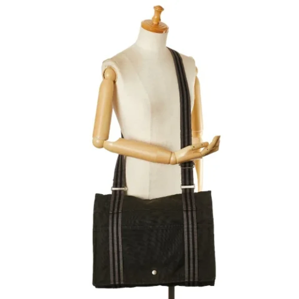 Hermès Vintage Pre-owned Canvas shoulder-bags Black Dames