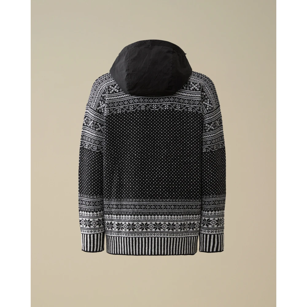 C.P. Company Zwarte Jacquard Hoodie Black Heren