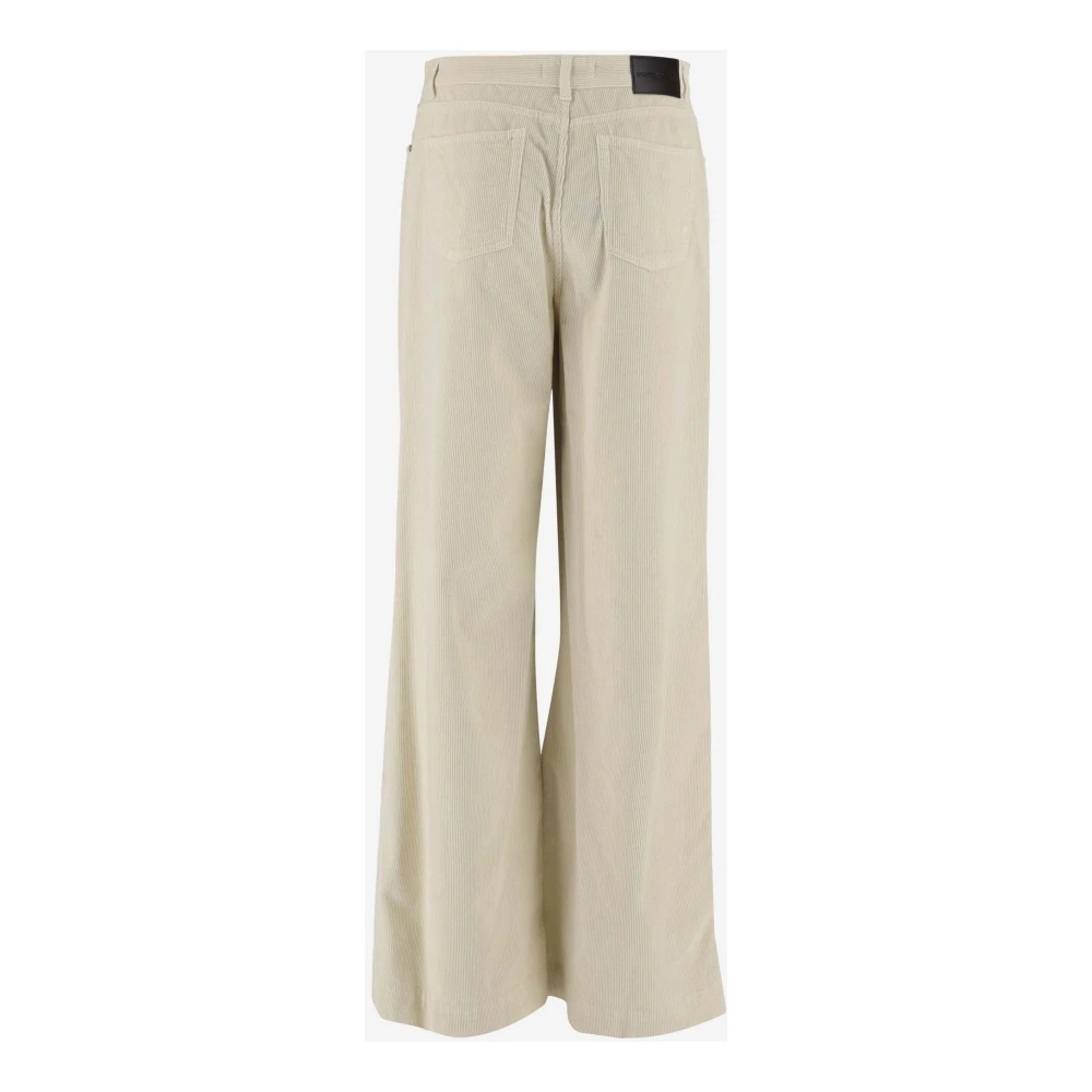 pinko Gestreepte Katoenmix Wijde Pijpen Broek White Dames