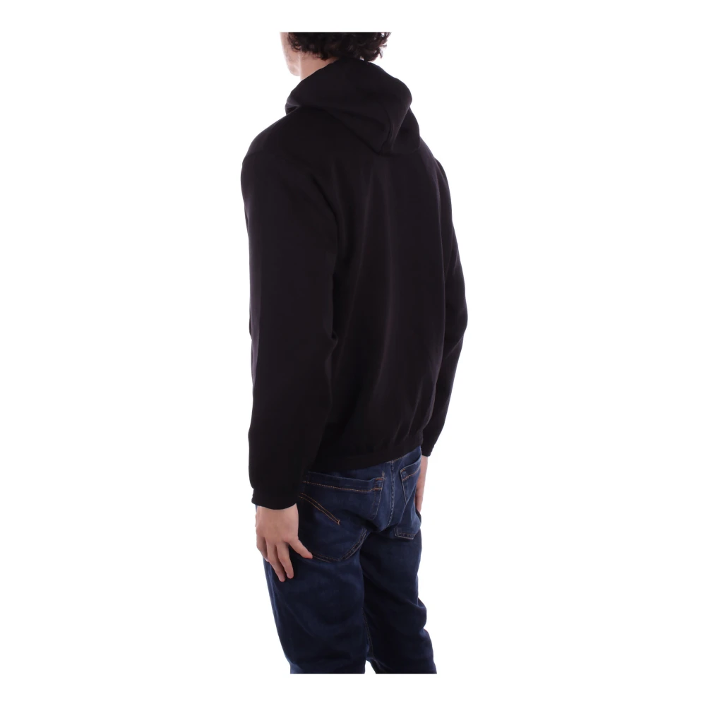 Emporio Armani Zwarte hoodie met voorlogo rits Black Heren