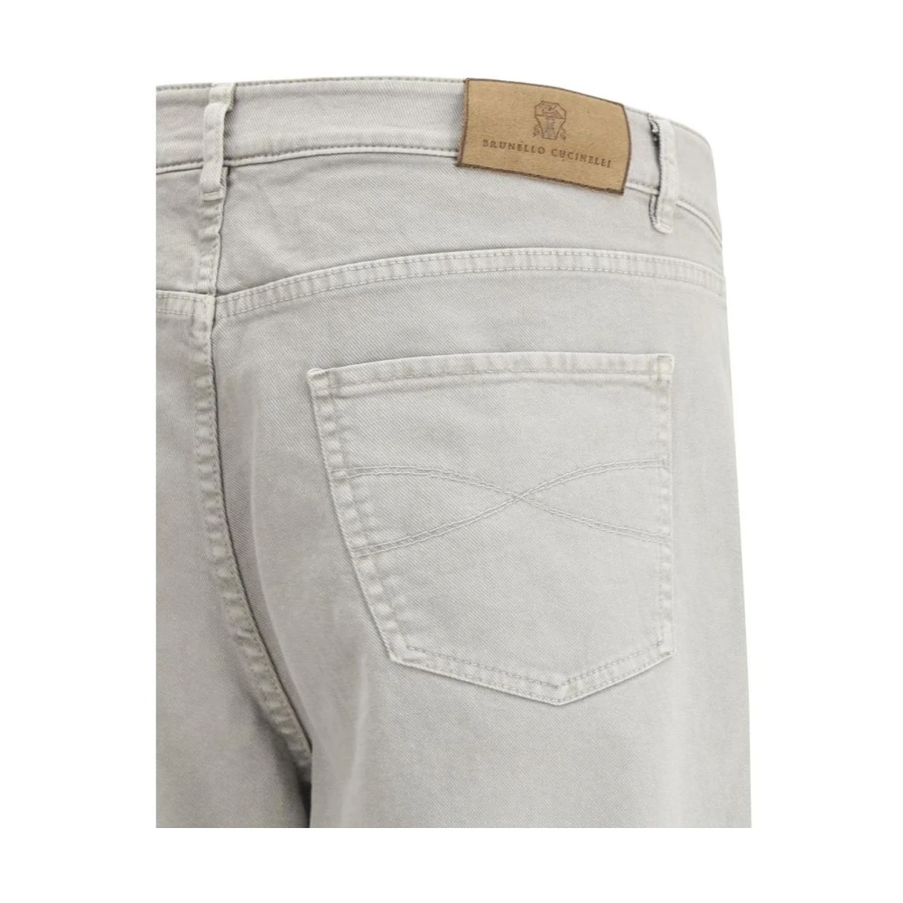 BRUNELLO CUCINELLI Denim Stretch Katoenen Broek Gray Heren