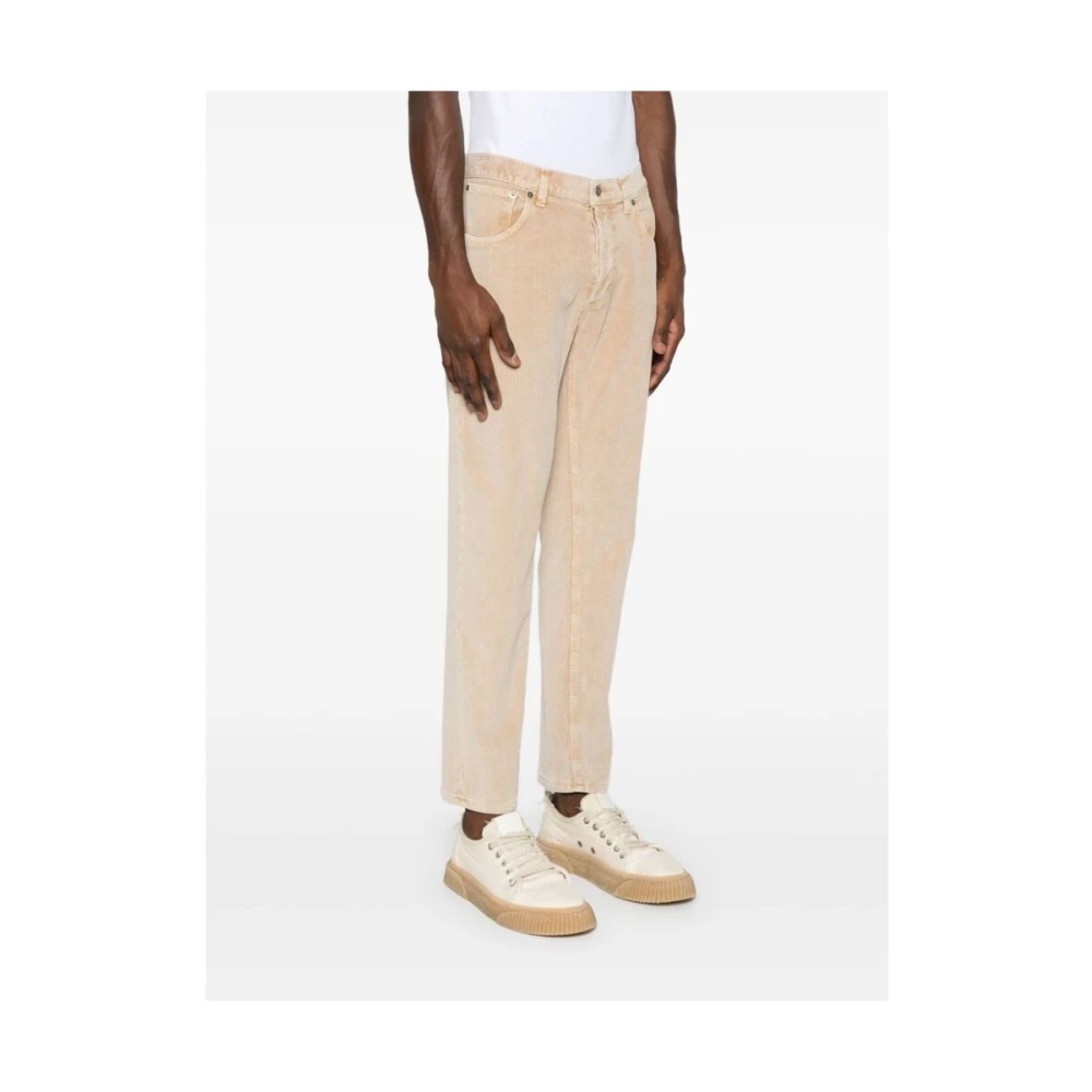 Dondup Beige Corduroy Tapered Leg Jeans Beige Heren
