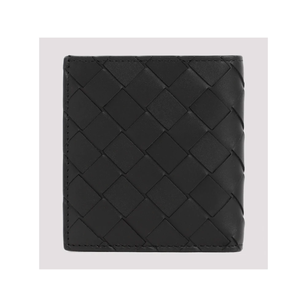 Bottega Veneta Zwarte Slimme Bifold Portemonnee Accessoires Black Heren