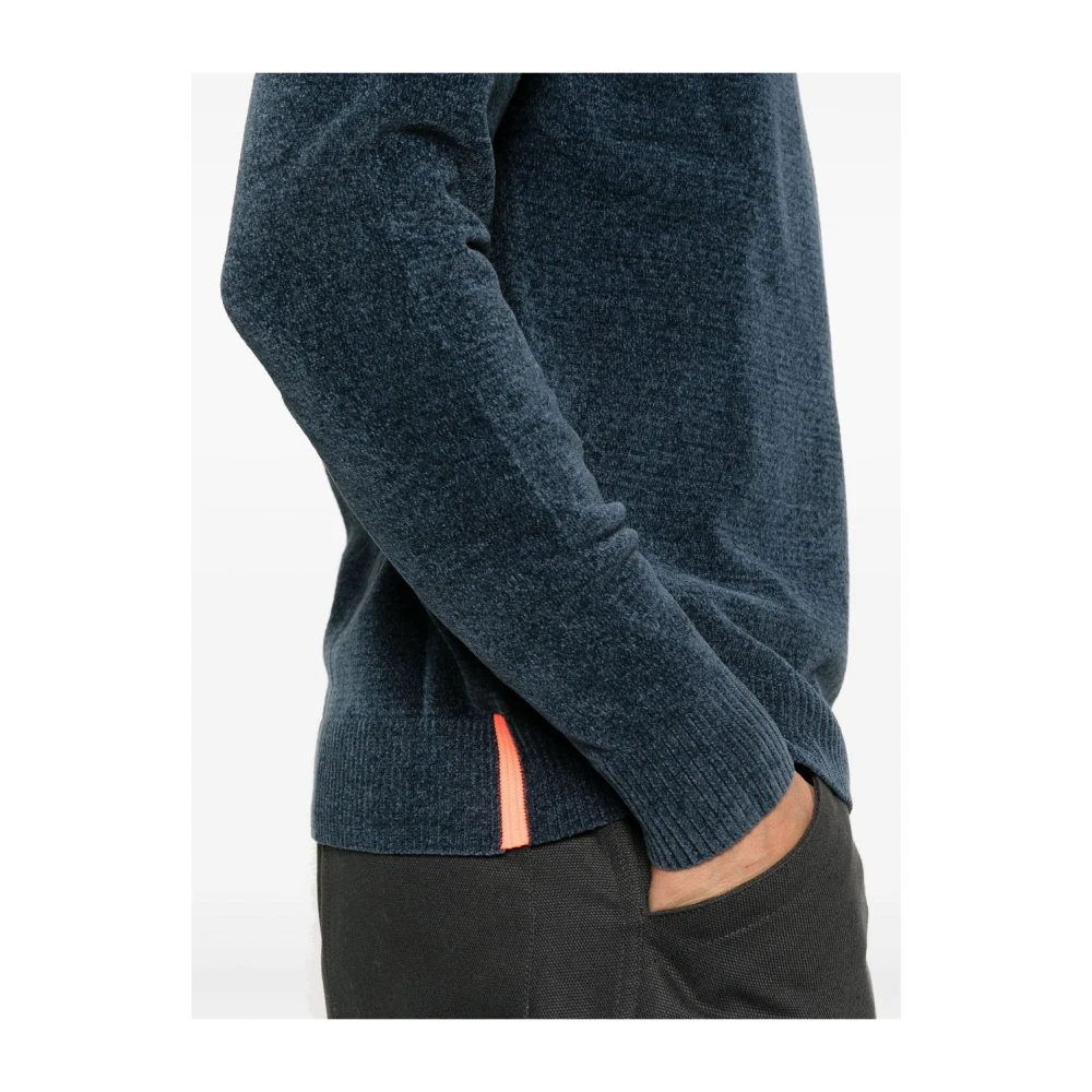 RRD Zachte Chenille Trui met Ronde Hals Blue Heren