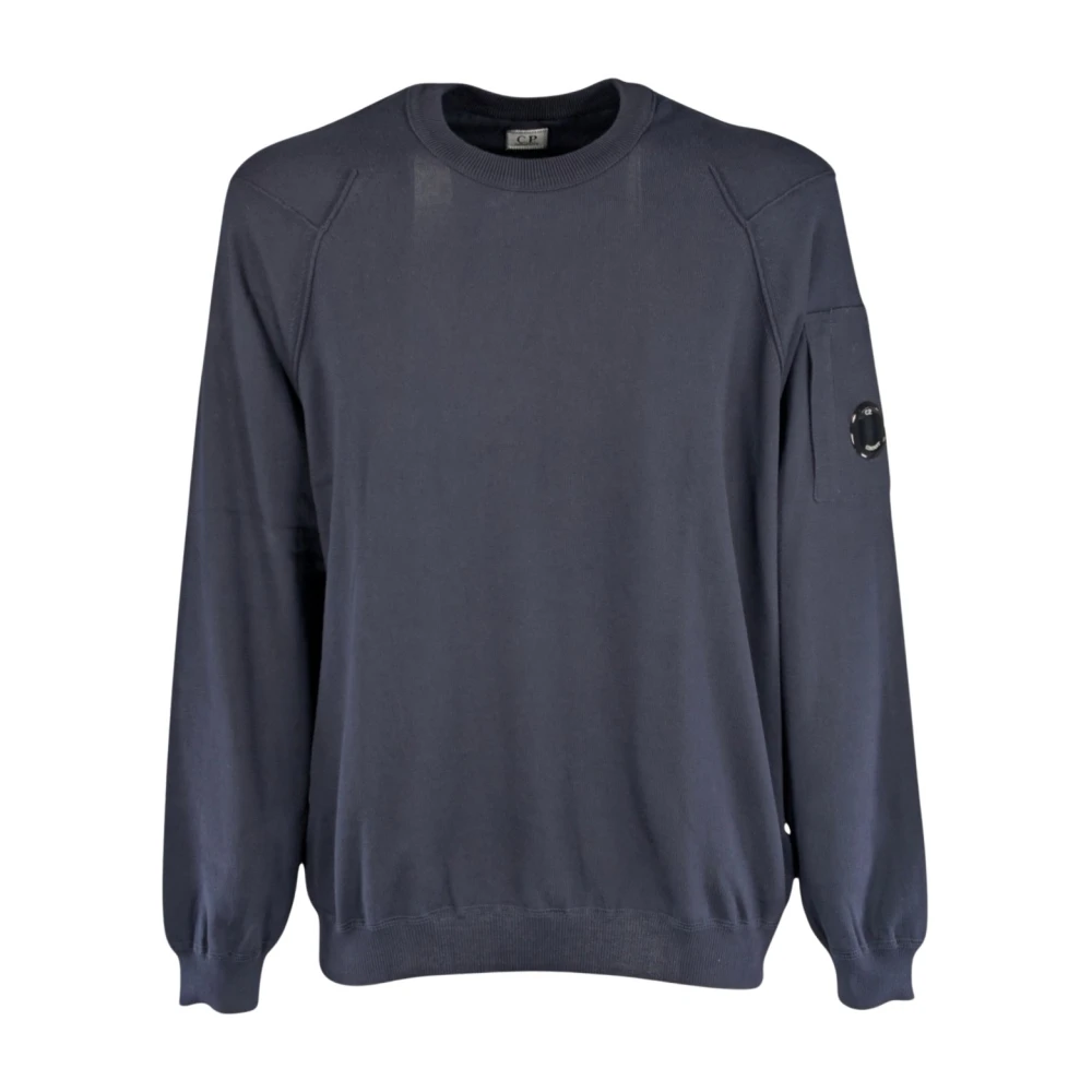 C.p. Company Men's Blue Sweatshirts, S, Cotton Sea Island Crewneck Lens Knit