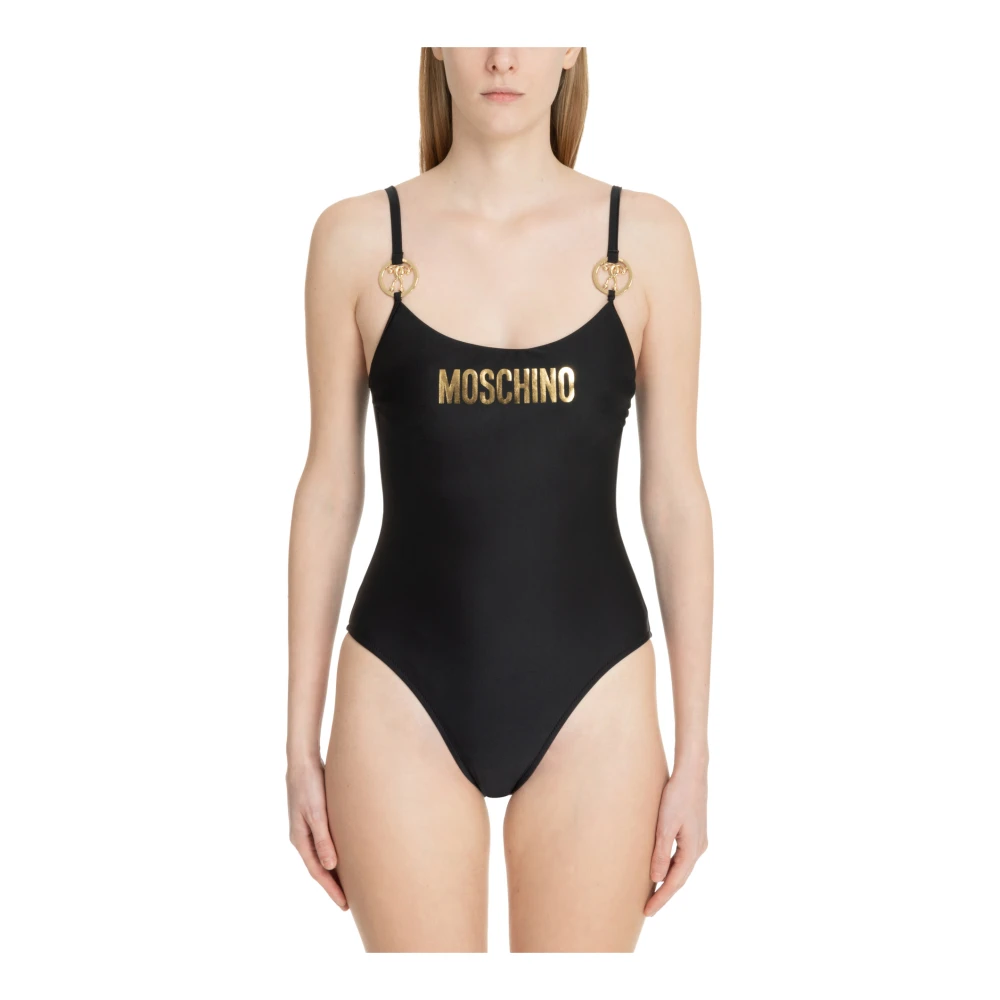 Moschino Double Question Mark Swimsuit Black Dames