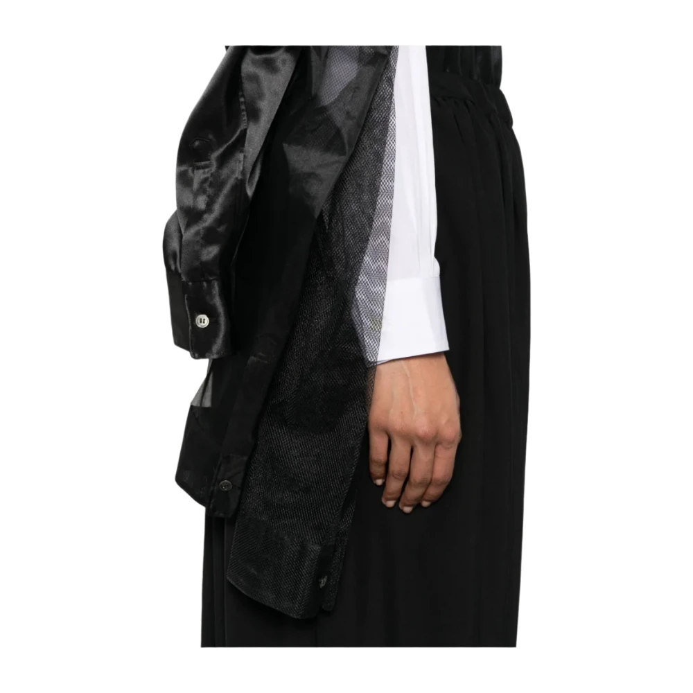 Comme des Garçons Luxe Satijnen Overhemd met Moderne Stijl Black Dames