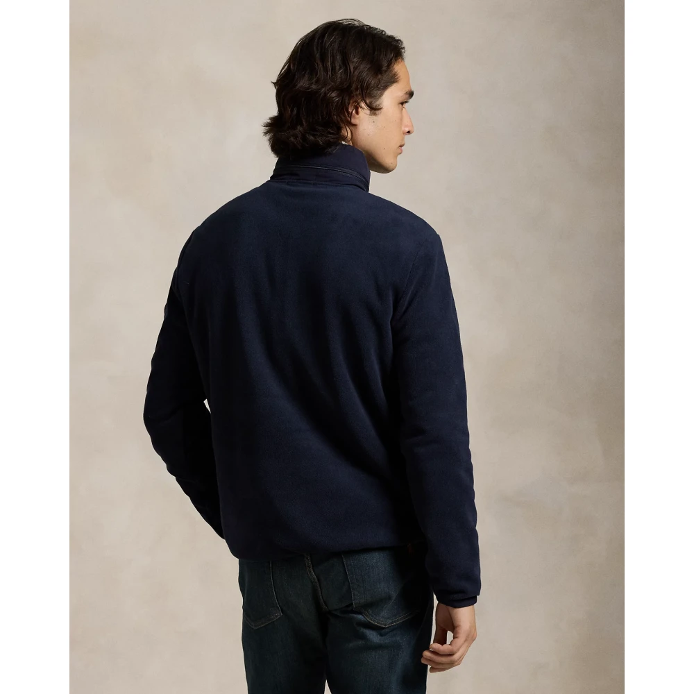 Polo Ralph Lauren Hybride Fleece Hoodie met Polo Bear Blue Heren