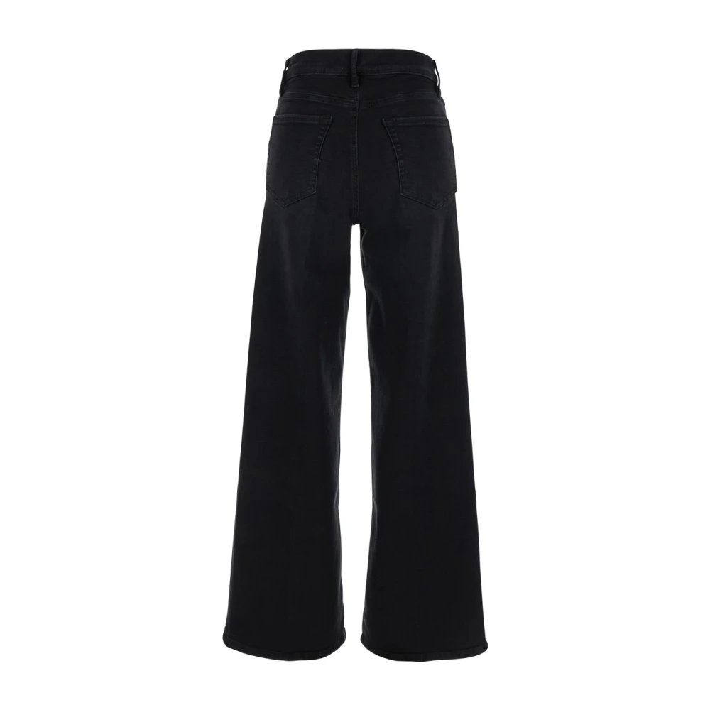 Frame Hoge Taille Zwarte Denim Palazzo Jeans Black Dames