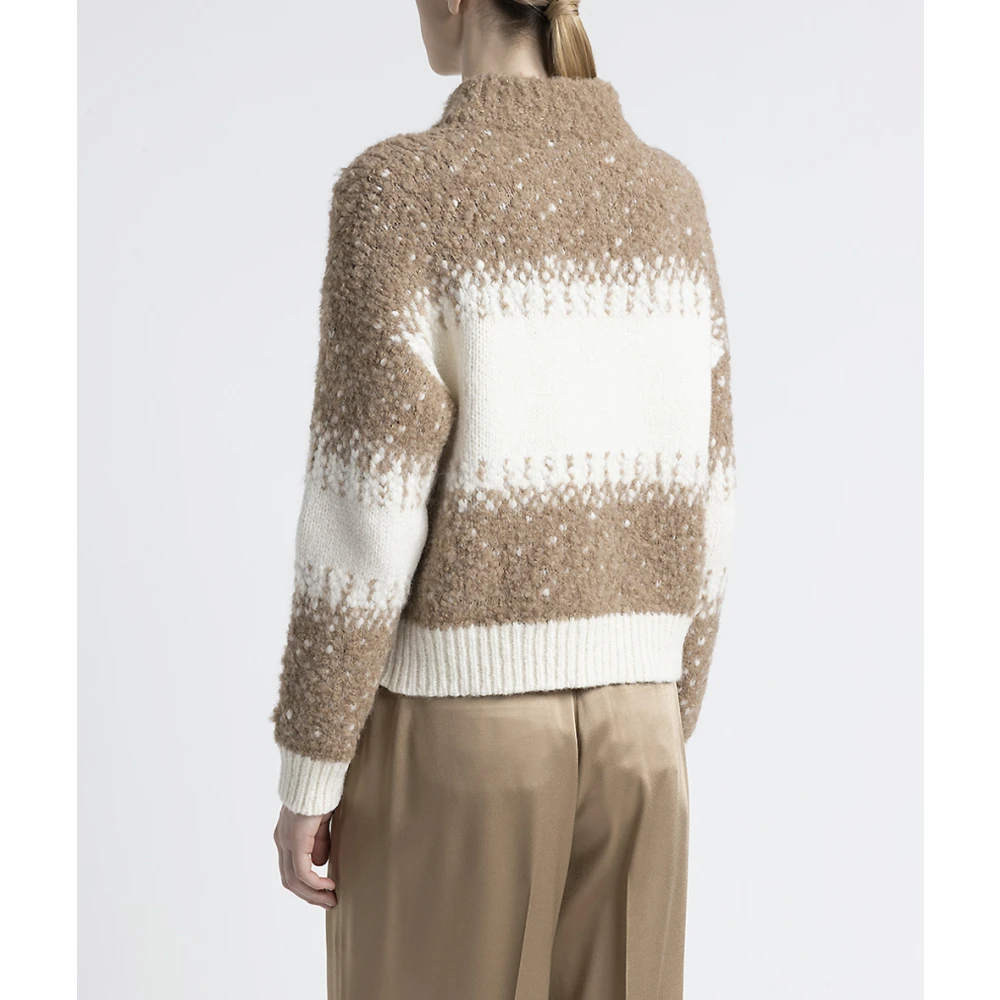 PESERICO Alpaca wol en pailletten trui Brown Dames