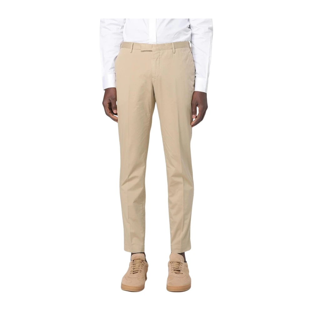 Pt Torino Men's Beige Cotton Stretch Trousers