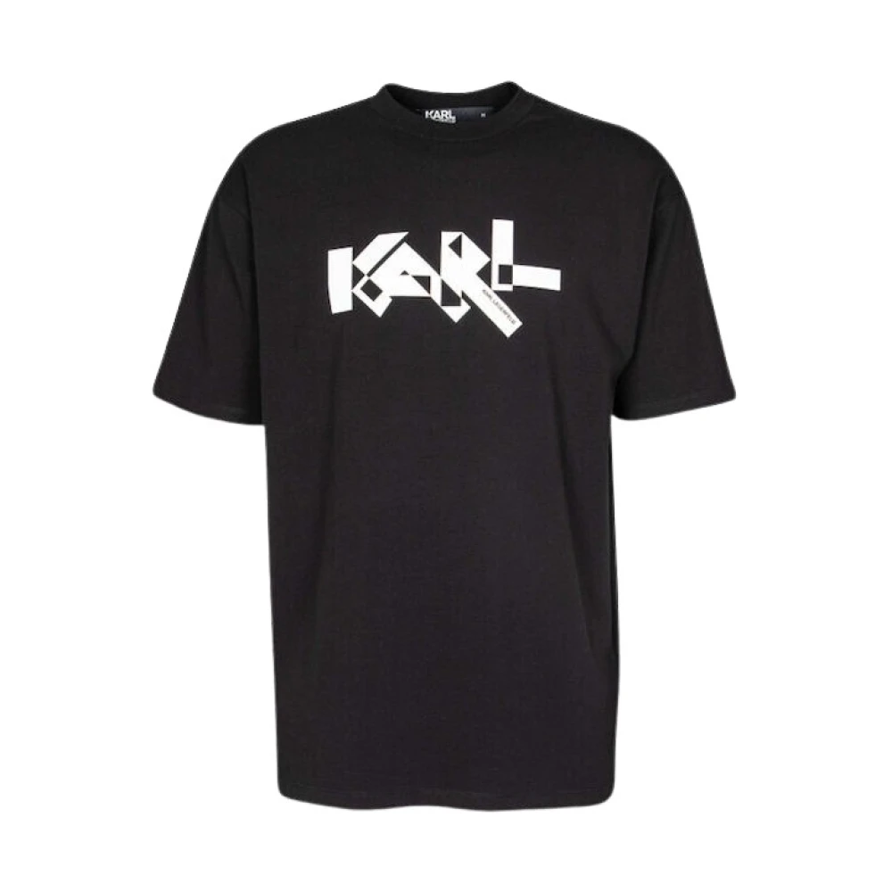 Karl Lagerfeld Zwart Katoenen T-Shirt Regular Fit Black Heren