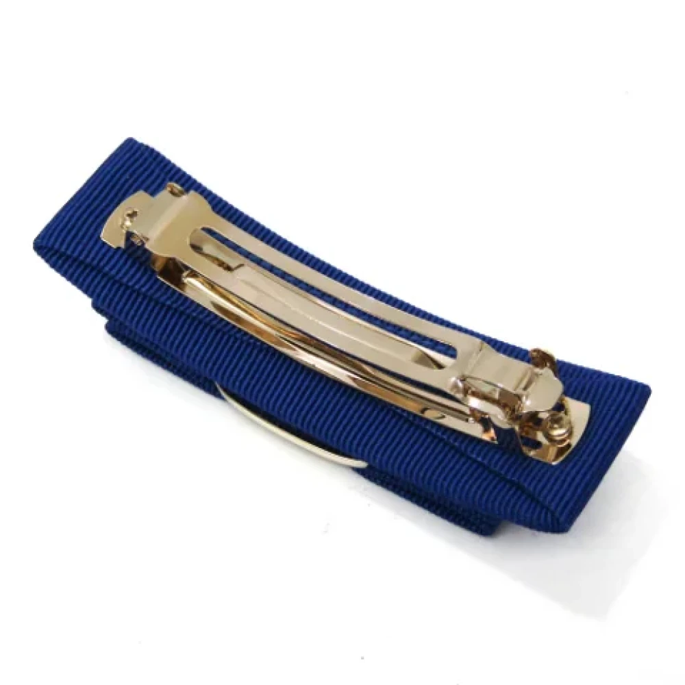 Salvatore Ferragamo Pre-owned Cotton hair-accessories Blue Dames