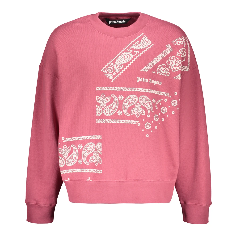 Palm Angels Katoenen sweatshirt met voorprint Pink Heren