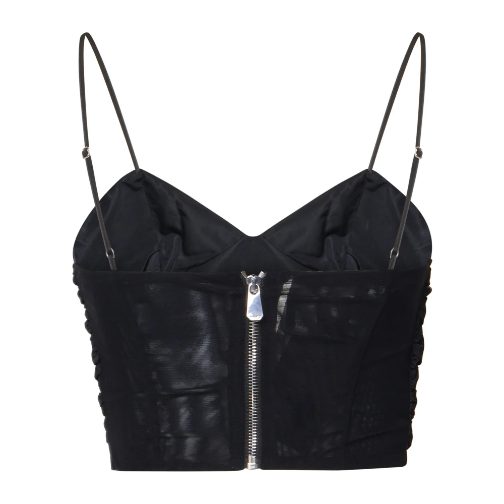 pinko Zwarte Limousine Crop Top met Studs Black Dames