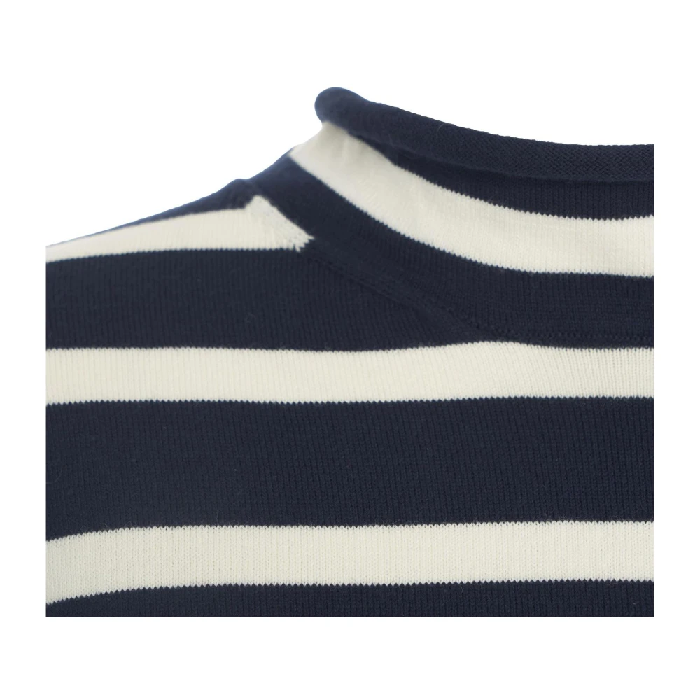 Semicouture Luxe Gestreepte Gebreide Trui Blauw Blue Dames