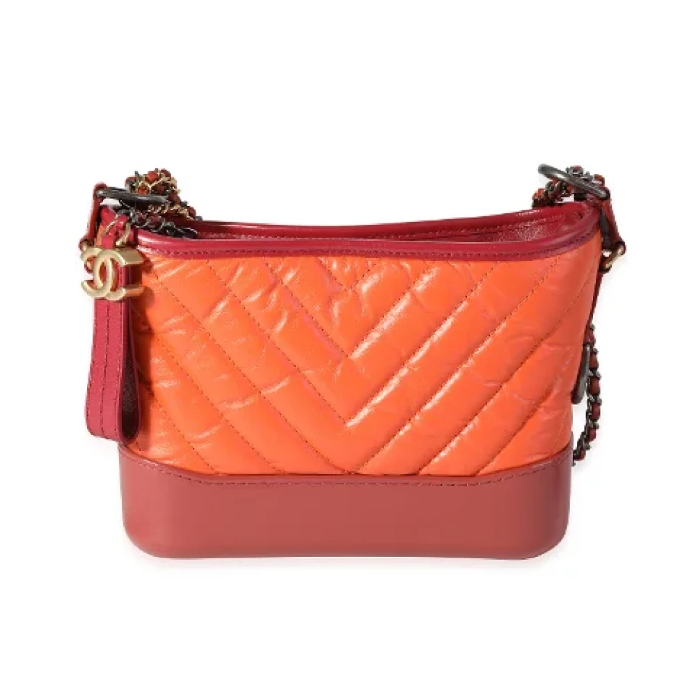 Chanel Vintage Pre-owned Leather crossbody-bags Orange Dames