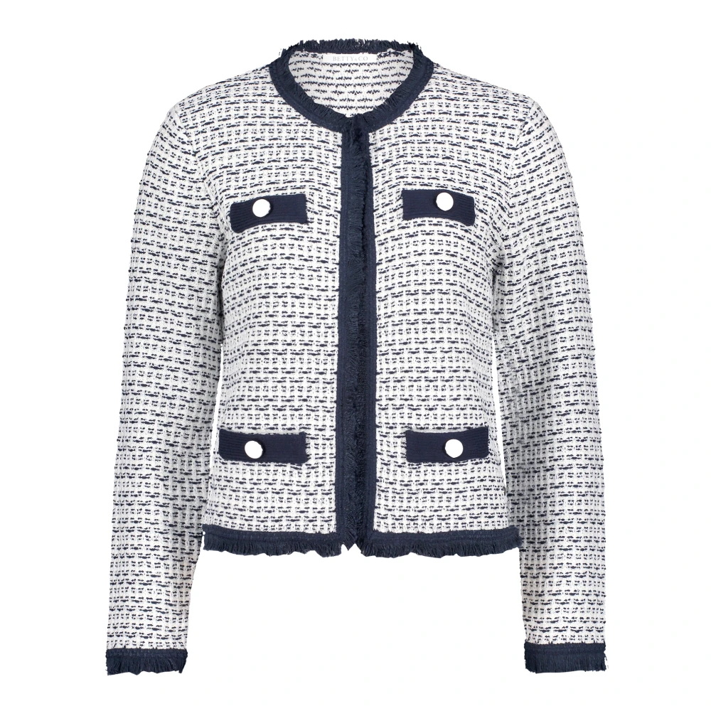 Betty & Co Gebreid vest met ronde hals White Dames