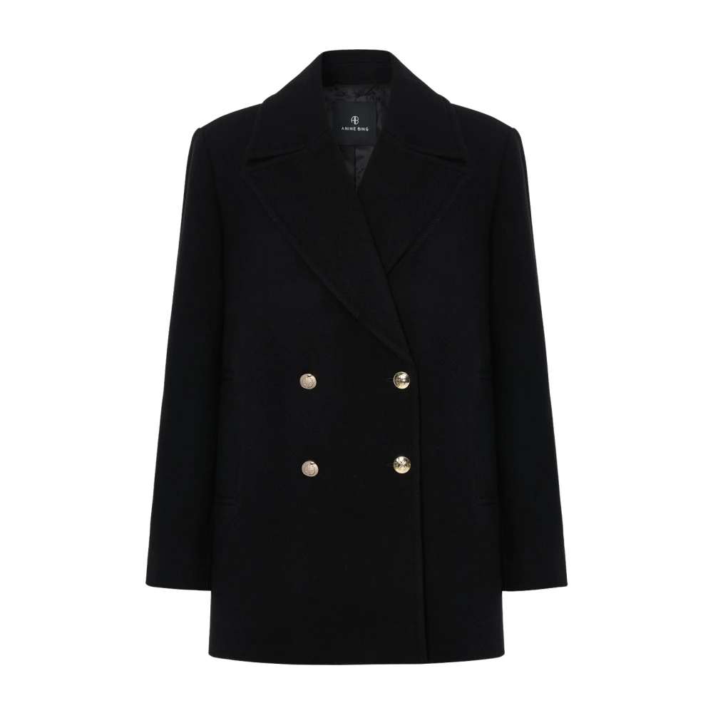 Anine Bing Zwarte knoop Americana jas Black Dames