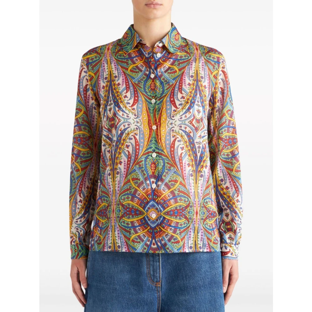 ETRO MultiColour Paisley Print Overhemd Multicolor Dames