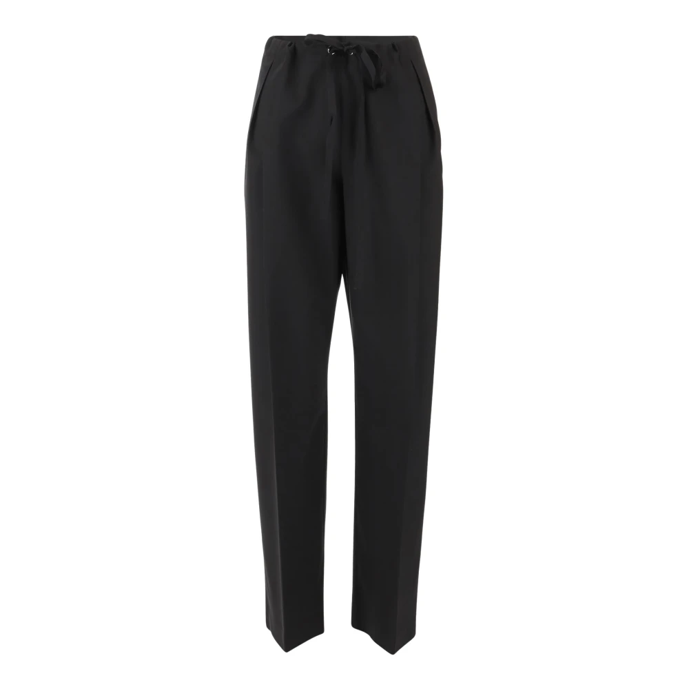 Khaite Wollen Slim-fit Broek Zwart Elastisch Black Dames