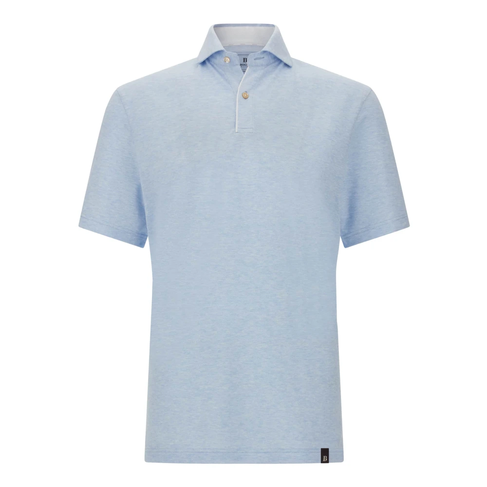Boggi Milano Homme Bleu Tops, Taille: 2XL Polo En Piqué Coton/Lin