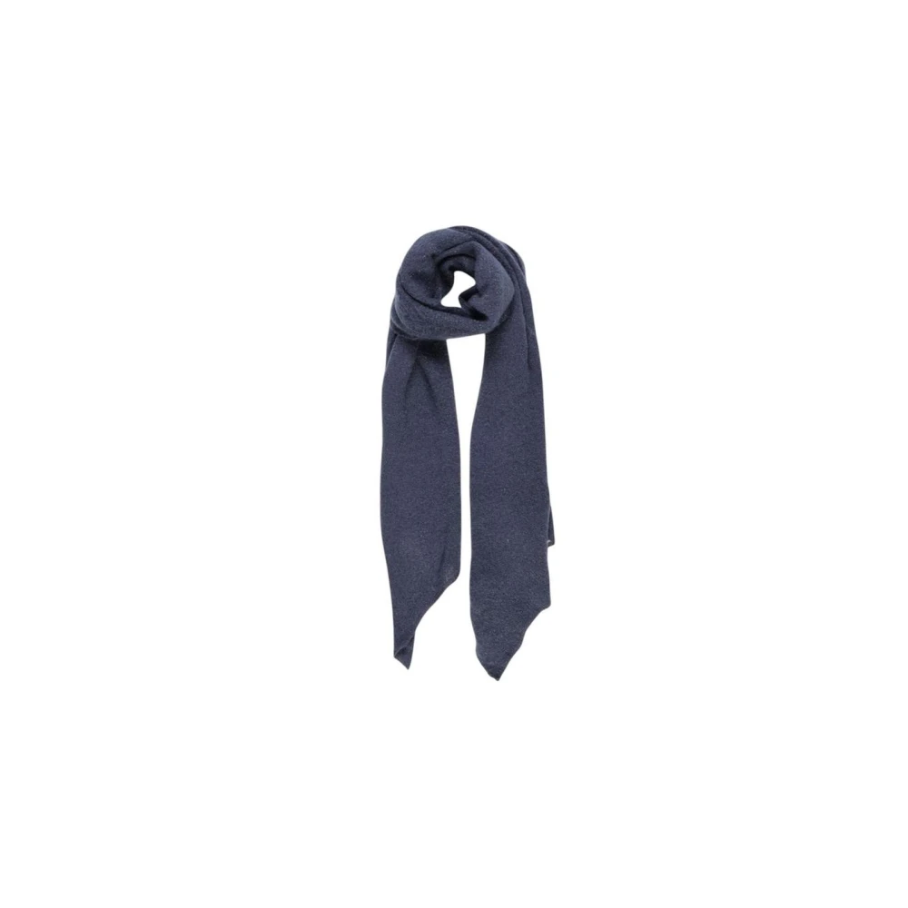 Pieces , Scarves, Female, Blue, One Size, Blue Polyester Knitted Scarf - Image 4