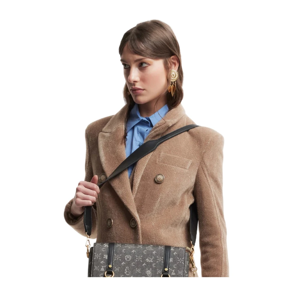 Kocca Vintage Beige Double-Breasted Jas Brown Dames