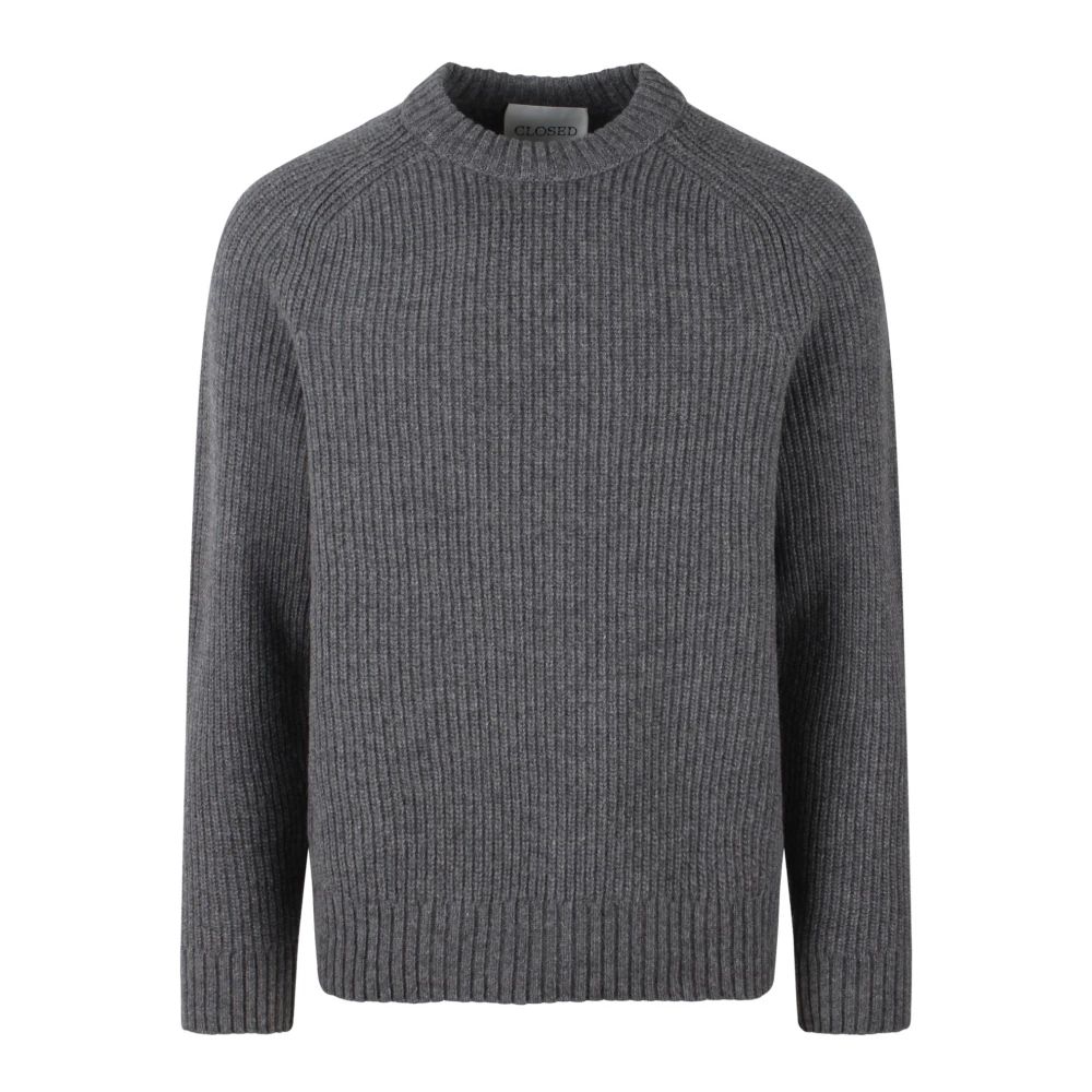 Closed Wollen Crew-Neck Sweater Fw24 Gray Heren