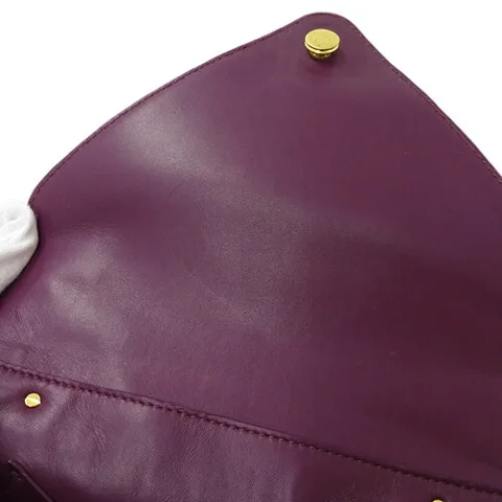 Bottega Veneta Vintage Pre-owned Leather shoulder-bags Purple Dames