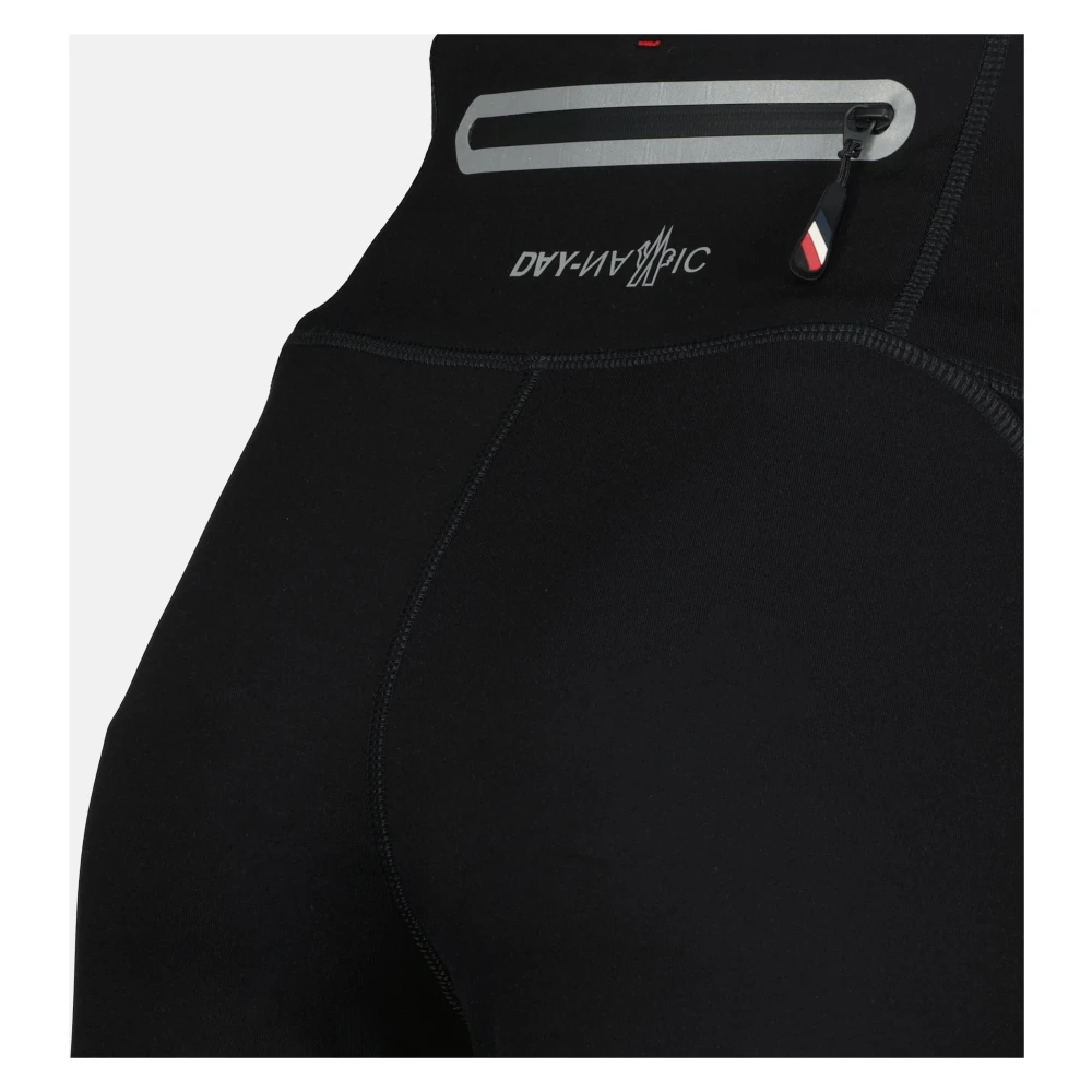 Moncler Zwarte Nylon Leggings Slim Fit Reflecterend Black Dames