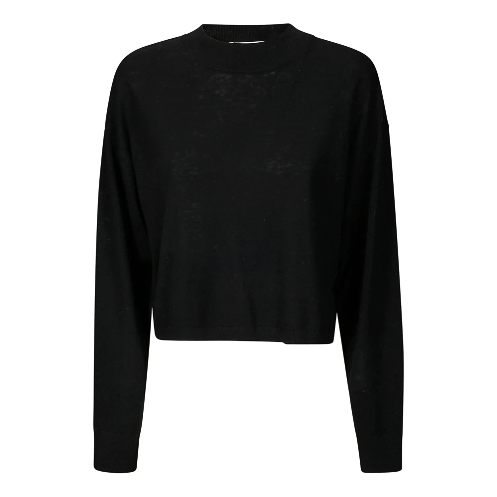 IRO Zijden en wollen crew-neck sweater Black Dames