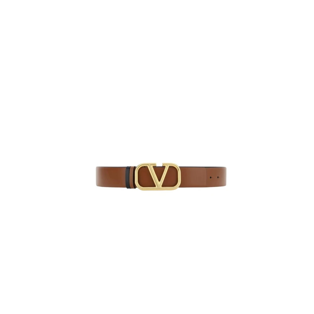 Valentino Garavani Iconische VLogo Leren Riem Model Brown Dames