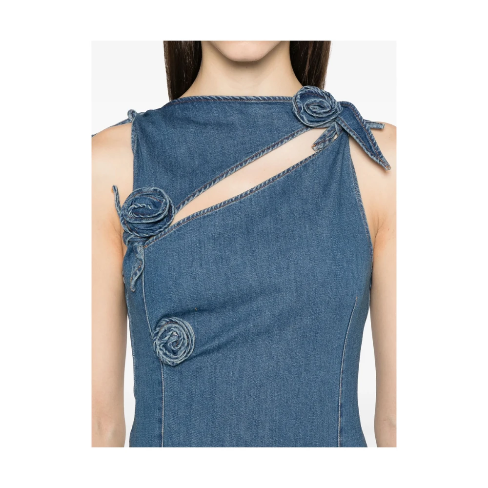 Coperni Indigo Blauwe Mouwloze Jurk met Uitsparingen Blue Dames