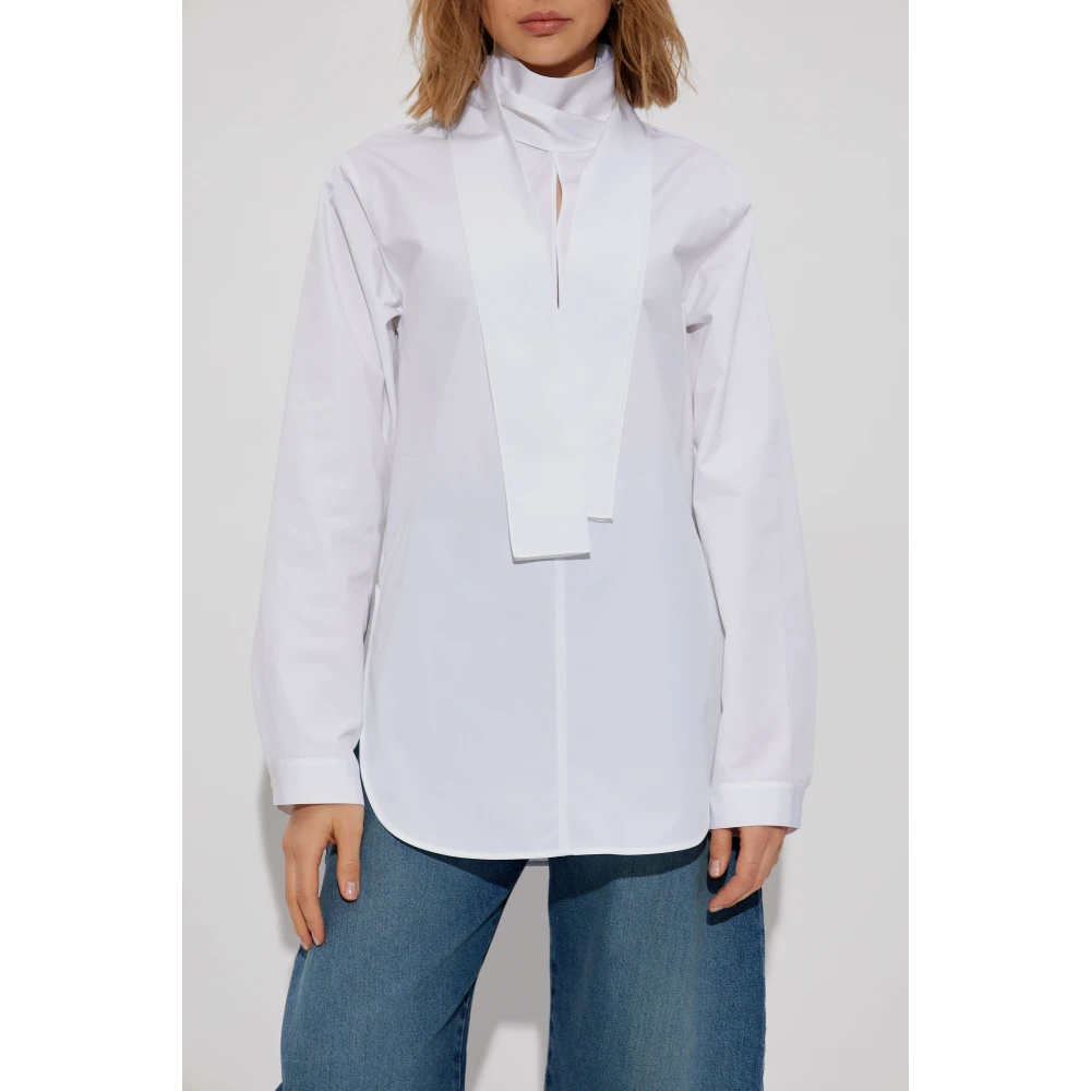 Alaïa Stropdasdetail shirt White Dames