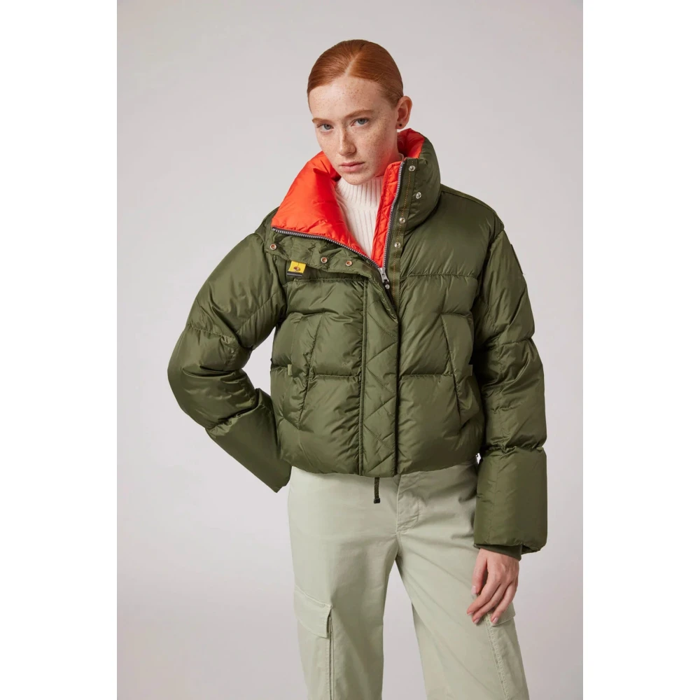 Parajumpers Korte donsjas met cropped snit Green Dames