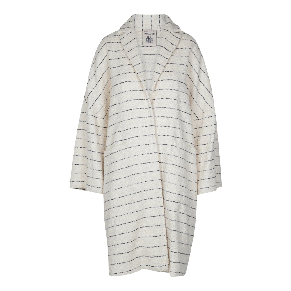 Semicouture Vlamkatoenen overjas Beige Dames