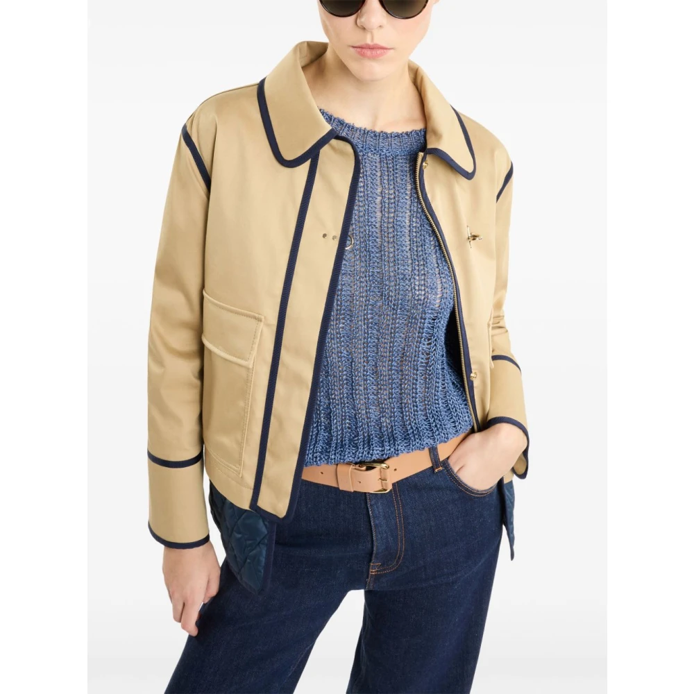Fay Beige Gewatteerde Jas met Voorrits Beige Dames