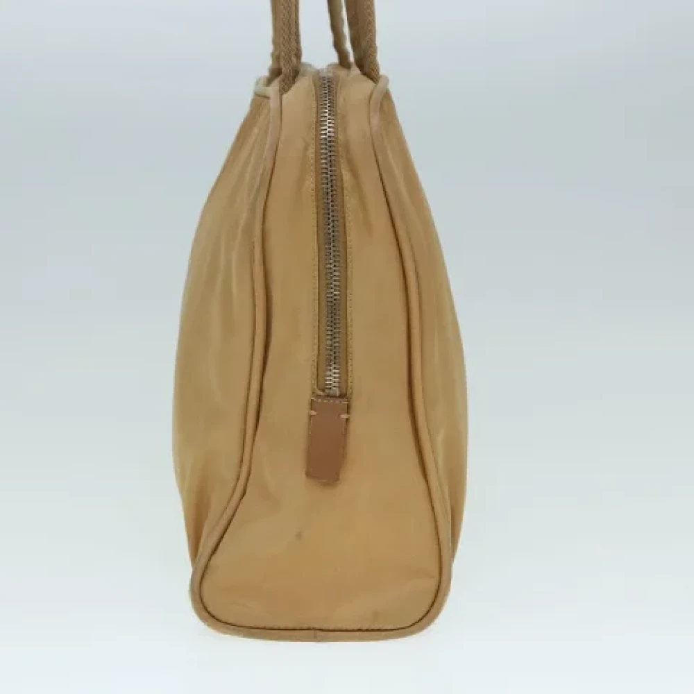 Prada Vintage Pre-owned Nylon handbags Beige Dames